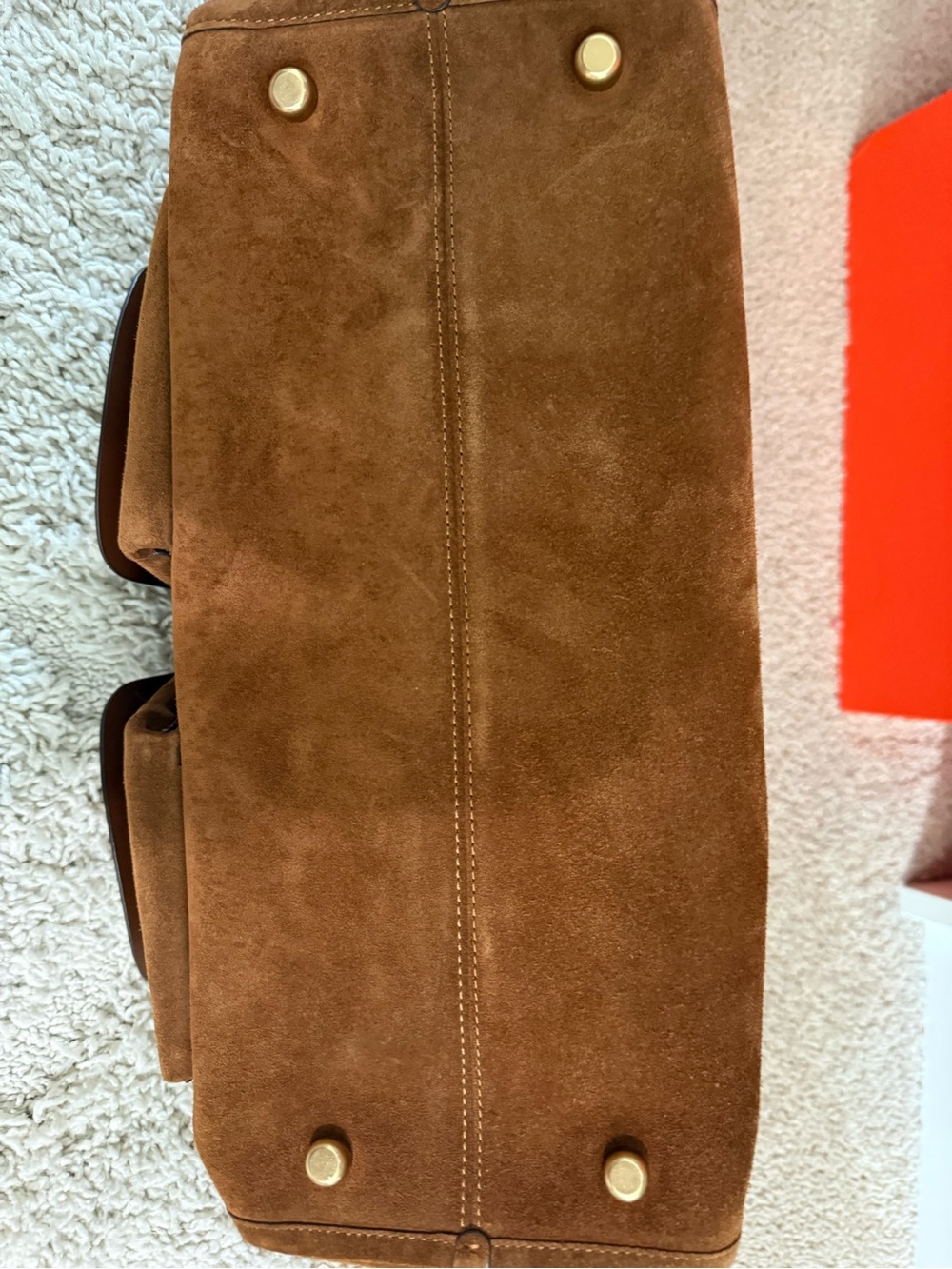 Coach Brown Suede Shoulder Bag with Front Pockets - Picture 3 of 16
